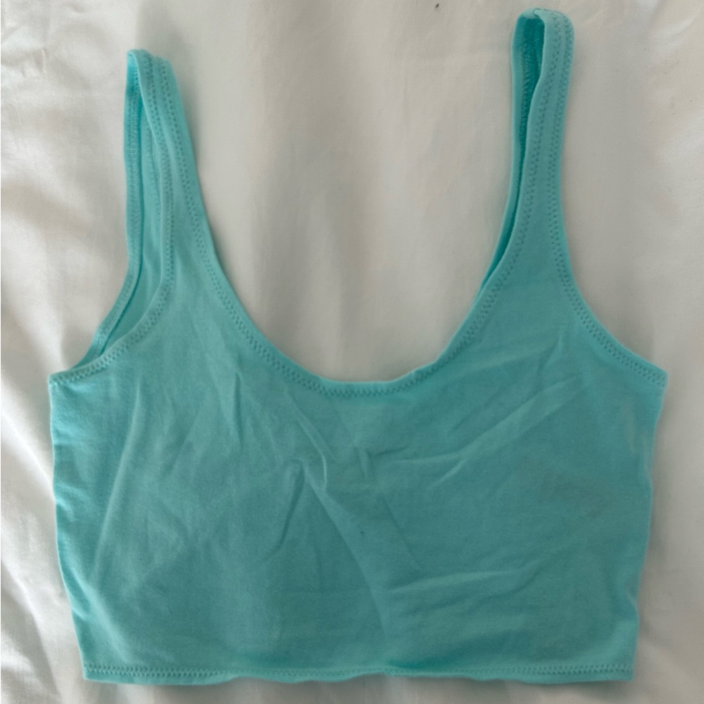 Topshop bright blue super cropped tank top size small